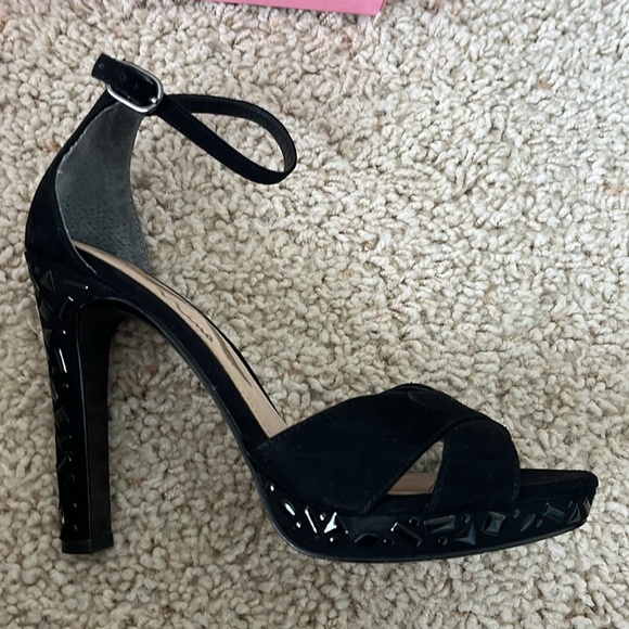 Nina Black Suede Heels - Picture 2 of 5